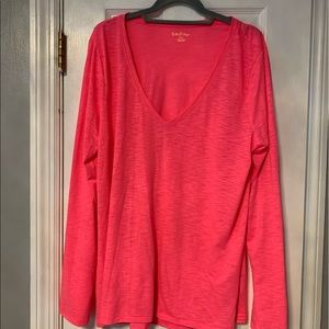 lily pulitzer hot pink long sleeve tshirt